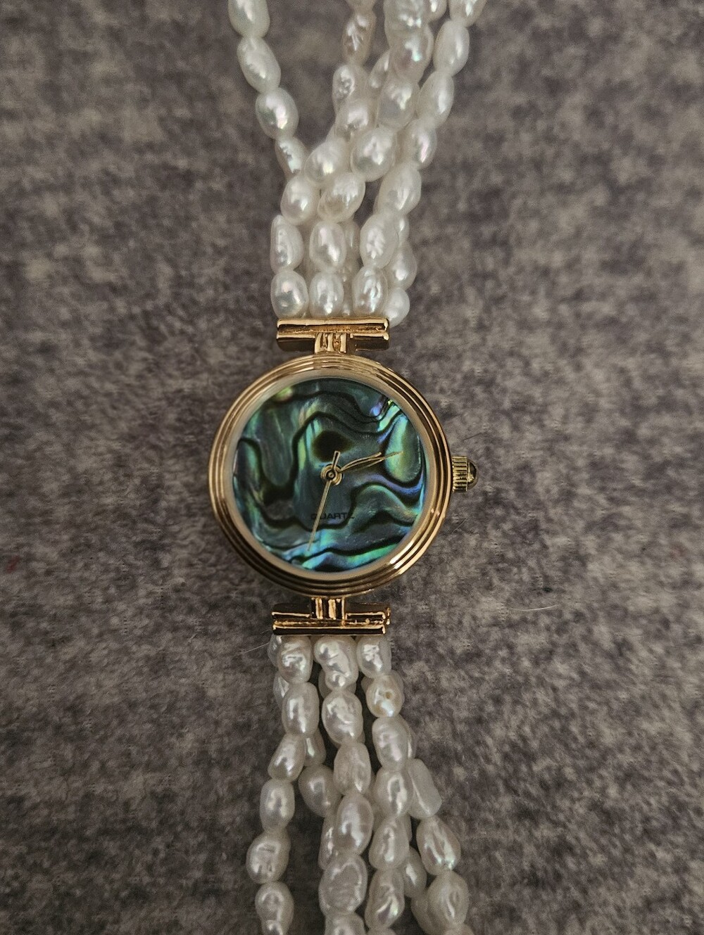 World Pacific - Abalone Dial Pearl Multi-Strand Watch - Gold Tone